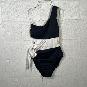 Ralph Lauren Colorblocked Cut-Out One-Shoulder One-Piece Swimsuit 12